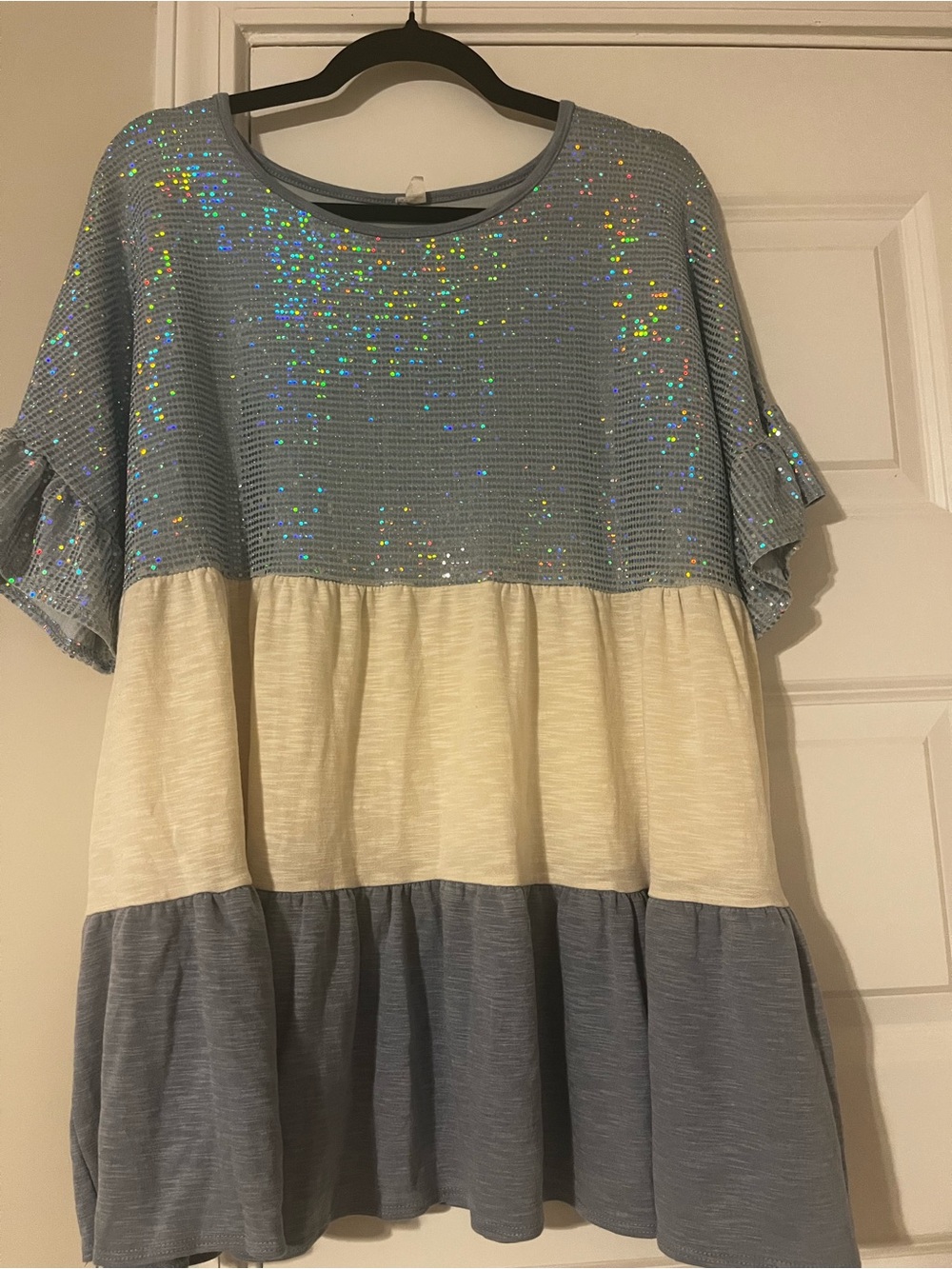 Sequin Babydoll Top